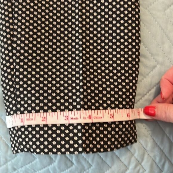 RSVP by Talbots black pants w/white & (tiny) gold design size 6 (petite) holiday - Picture 14 of 15